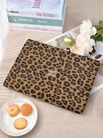 Élégante Coque Rigide à Clipser en Cuir PU Grain Léopard pour MacBook Air 13,6 Pouces 2024 2022 M3 A3113 M2 A2681