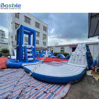 Parc aquatique flottant de mer gonflable d'île flottante commerciale drôle de Guangzhou pour le parc de parcours d'obstacles d'eau