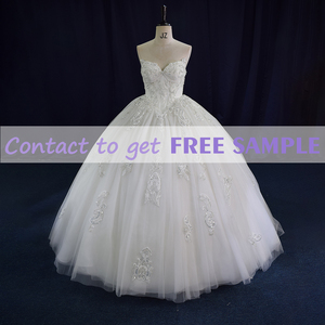Vestidos de Novia de Tul con Apliques de Encaje Color Marfil, Estilo Tradicional, con Cuentas y Lentejuelas, TEENYEE - Product Image 3