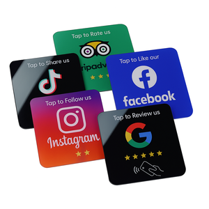 Tarjeta de Reseña Empresarial NFC de Alta Frecuencia con Chip 215 y Resina Epoxi, Etiqueta Personalizada para Reseñas de Google para Promoción Empresarial y Compartir Enlaces Digitales - Product Image 1