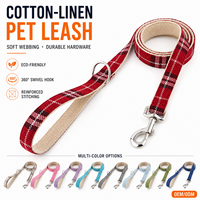 Laisse pour chien en coton et lin avec crochet pivotant à 360° en alliage de zinc, petit anneau en D, laisse de promenade pour animaux de compagnie douce et écologique
