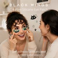 Masques sous-yeux jetables auto-adhésifs en silicone BLACKWINGS avec logo et motif personnalisés, patchs doux naturels pour extensions de cils