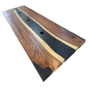 Unique Handmade <b>Epoxy</b> <b>Resin</b> Dark Walnut Slab Smart Dining <b>Table</b> - WiFi Bluetooth-Enabled Wood River WYL-<b>Epoxy</b> <b>Resin</b> Walnut Slab - Product Image 5