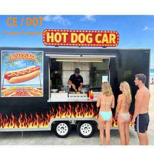 Petite remorque alimentaire entièrement équipée avec poste de cuisson, réfrigérateur et fenêtre de service pour la restauration rapide décontractée - Product Image 1