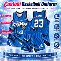 Ensemble de maillots de basket-ball unisexes personnalisés, réversibles, sublimation, séchage rapide, respirant, maille 100% polyester, uniforme d'équipe, col en V, côtés