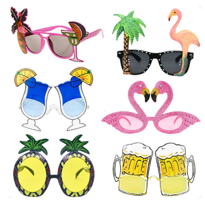 Hawaii Photo Prop Gafas <span class=keywords><strong>Flamingo</strong></span> Piña Gafas divertidas Verano Playa Fiesta de cumpleaños Suministros para fiestas tropicales Gafas de sol - Product Image 1