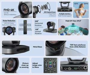 30x12x 221x זום 4K אולטרה וידאו HD מערכת הכנס ai מעקב ndi poe HD-M1 usb3.0 sdi מצלמת ip <span class=keywords><strong>ptz</strong></span> עם בקר ג 'ויסטיק - Product Image 4