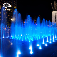 Grande fontaine de danse d'eau de fontaine de couronne de musique éclairée décorative magique extérieure avec fonction de musique sèche