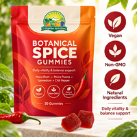 Gummies épicées saveur pêche véganes à base de piment, racine de maca et muira puama, 30 cubes, pour le bien-être - Vente directe usine
