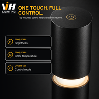 Lampe de sol télescopique en aluminium avec tube LED COB 2700K-6500K, gradation tactile 9W+1W pour projets intérieurs
