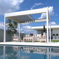 Pavillon bioclimatique intelligent motorisé Sweet Home en aluminium avec stores orientables, pare-soleil LED et capteur de vent pour jardin