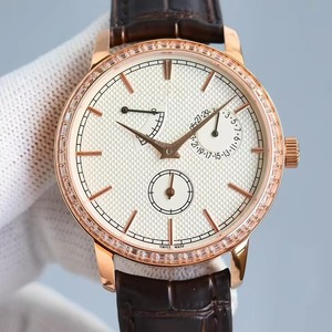 Baguette Diamond Bezel Rose Gold Case Mechanical Timepiece Men Power Reserve Date 2026 New Gents Luxury Dress <b>Watch</b> <b>Waterproof</b> - Product Image 1