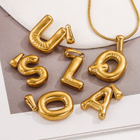 SSeeSY personnalisable élégant et simple bricolage en acier inoxydable bijoux lettre accessoires 18K plaqué or pendentifs fabricant OEM