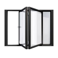 Fenêtres et portes à persiennes verticales pliantes en alliage d'aluminium, insonorisées, isolantes thermiquement, couleur personnalisée pour cuisines et espaces commerciaux
