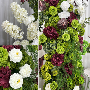 Ensemble d'arches de fleurs artificielles vert forêt réaliste, 3 pièces, pour la décoration de fond de lieux de mariage et de rentrée scolaire - Product Image 4