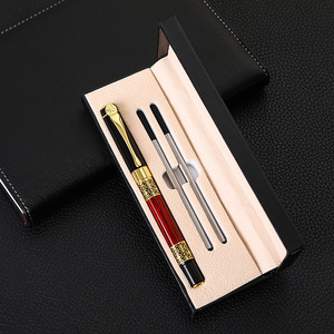 Stylo en métal <span class=keywords><strong>de</strong></span> style chinois avec logo, design grain <span class=keywords><strong>de</strong></span> bois, <span class=keywords><strong>encre</strong></span> noire, pointe <span class=keywords><strong>de</strong></span> 0,5 mm, coffret cadeau <span class=keywords><strong>de</strong></span> qualité professionnelle pour bureau d'entreprise - Product Image 1