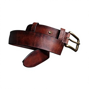 Ceintures en cuir de vache véritable de couleur noire BS INTERNATIONAL, boucle en acier vintage, durables, écologiques, imperméables, largeur 3,8 cm, 138 cm - Product Image 3