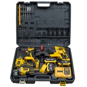 Kit d'outils d'électricien NEOBRISKEN sans fil avec clé à chocs, coffret rigide, personnalisable OEM, N737, jaune, ensemble d'outils électriques 4 pièces - Product Image 1