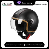 [Personnalisé] Casque de moto transfrontalier, casque de conduite pour véhicule électrique, casque demi-coque Prince Rétro unisexe, visière transparente personnalisée