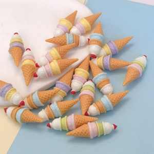 100 pièces 3D cône <span class=keywords><strong>de</strong></span> crème glacée sans trou perles Miniature <span class=keywords><strong>maison</strong></span> <span class=keywords><strong>de</strong></span> poupée nourriture jouets pour Dcrapbooking coque <span class=keywords><strong>de</strong></span> téléphone pince à cheveux artisanat décoration - Product Image 3