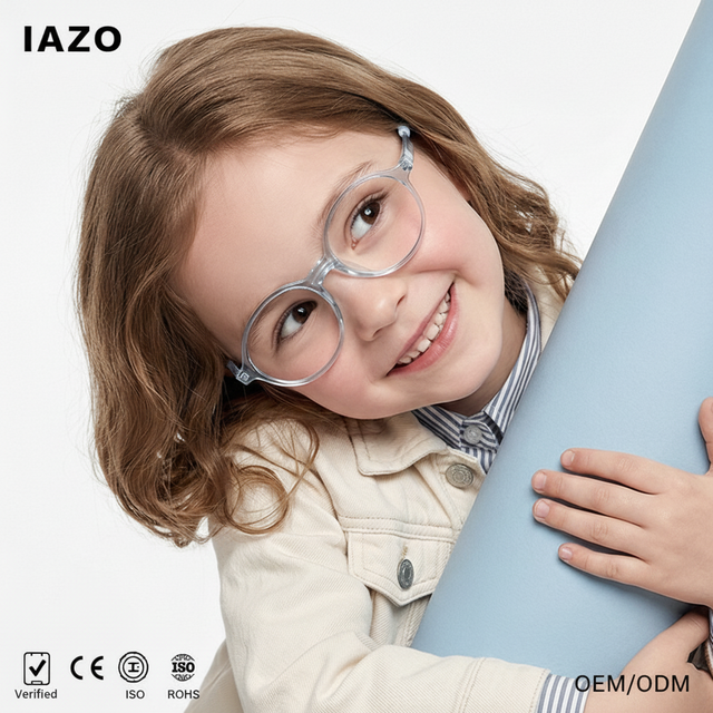 New Oval Children's Anti-Blue Light Glasses  Full-Rim Solid Radiation Protection Computer Mobile Phone Eye Protection Frame