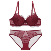 Sous-vêtements sexy en dentelle pour cils Grande taille Grande poitrine Petit soutien-gorge anti-affaissement