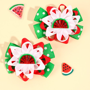 Grosir 2pcs Jepit Rambut Stroberi Musim Panas untuk Anak Perempuan, Pita Bunga Manis Nan Indah, Aksesoris Rambut Lemon Semangka - Product Image 4