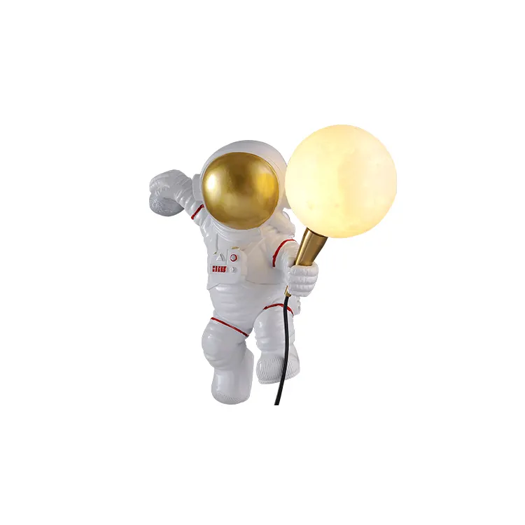 Lampu Dinding Astronot Lintas Batas Lampu Kreatif Kamar Anak-anak Kamar Tidur Dihiasi dengan Lampu Bulan 3D Astronot Desktop Malam Kecil