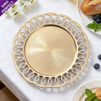 Assiettes de présentation rondes en plastique dorées pour mariages, banquets et fêtes – Vente en gros