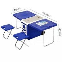 Glacière multifonctionnelle 28L en plastique pour extérieur avec roues et chaises intégrées pour pique-nique