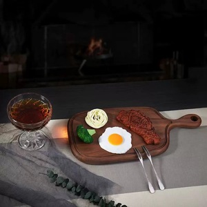 ถาดเสิร์ฟไม้พร้อมที่จับสำหรับถ่ายภาพอาหารสเต็กใช้ในครัวบ้าน - Product Image 1
