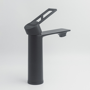Robinet de lavabo monocommande moderne en alliage de zinc noir, à montage sur plan, avec mitigeur <span class=keywords><strong>eau</strong></span> chaude et froide et cartouche céramique - Product Image 2