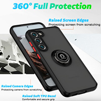 Étui de téléphone de luxe mat avec béquille magnétique intégrée à 360° pour iPhone Samsung A34 A54 MOTO E14/MOTO G04/Moto G04s/ZTE A34 A35
