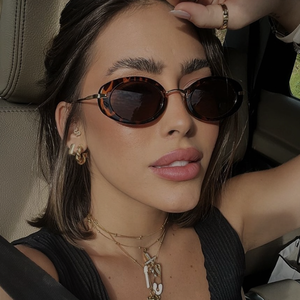 Neue Retro Ovale Damen-Sonnenbrille Mode Vintage Klassischer Metallrahmen Sonnenbrillen Trendige Schattierungen UV400 - Product Image 1