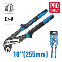 Pince à jointonner FIXTEC 10 pouces 250 mm Cr-V, ouverture max. 50 mm, noire polie, pour plomberie et tuyaux d'eau, emballage sandwich