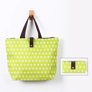 Impermeável mercearia foldable stripe impresso tote bag Oxford Eco carry logotipo personalizado shopping pano tote shopping bag