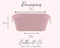 Seau de Jardinage Ovale en Fer Galvanisé avec Poignées Métalliques Couleurs Pastel pour Décoration Intérieure – Logo Personnalisé Accepté – Vente en Gros