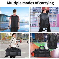 Sac de voyage convertible robuste en bâche PVC, sac de sport étanche à ouverture large en U pour activités de plein air