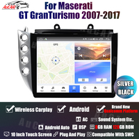 AuCAR Radio Mobil Android 13 Gen 5 10 Inci, Multimedia Stereo Layar Sentuh, Navigasi GPS Mobil untuk Maserati Gran Turismo 2007-2017