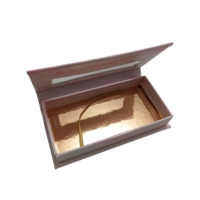 Ensemble de boîtes de cils magnétiques préfabriquées de luxe Papier d'emballage privé à bande personnalisée Boîte de pince à cils cadeau en plastique haut de gamme