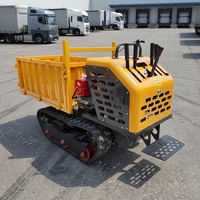 Transporteur à chenilles EPA Engine 1 tonne avec benne basculante à chenilles en caoutchouc pour applications agricoles, vergers et serres