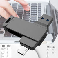 Flash Drive USB 3.0 Type-C Metal Bisnis dengan Enkripsi, Penyimpanan 128GB-8GB, Garansi 2 Tahun untuk Perangkat Android