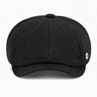 Casquette plate unisexe Newsboy Baker Boy à 8 panneaux, avec emblème en métal, style rétro vintage, réglable, respirante, streetwear urbain, casquette octogonale
