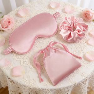Satin Hair Scrunchie Storage Pouch 3Pcs Sleeping <b>Eye</b> <b>Cover</b> Gift Set Comfortable <b>Sleep</b> Blindfold - Product Image 1