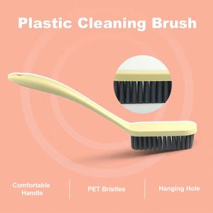 Non-Scratch Soft Bristle PP Cleaning <b>Brush</b> with Ergonomic Long Handle for Delicate Surfaces-Kitchen & Bathroom Household Use - Product Image 4