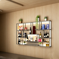 Étagère murale minimaliste industrielle, étagère flottante pour vin, armoire pour petit salon, décoration de bar à domicile