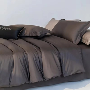 Premium High contes 1400TC Set di biancheria da letto in cotone egiziano doppio jeen King <span class=keywords><strong>nero</strong></span> morbido copripiumino flat_unded federe - Product Image 3