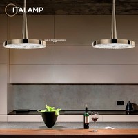 Luminaire suspendu circulaire luxueux en acier inoxydable doré pour salle à manger, comptoir de bar