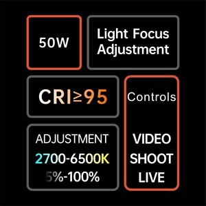 Faretto LED Bicolore <span class=keywords><strong>da</strong></span> 50W per Studio Video con Telecomando, Ideale per Trucco, YouTube e Uso Fotografico - Product Image 5