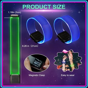 Led Light Up Armbanden Met Magnetische Gesp Glow Rave Halloween Verjaardagsfeestje Gunsten Led Verlichting Polsband Magnetische Clip - Product Image 4